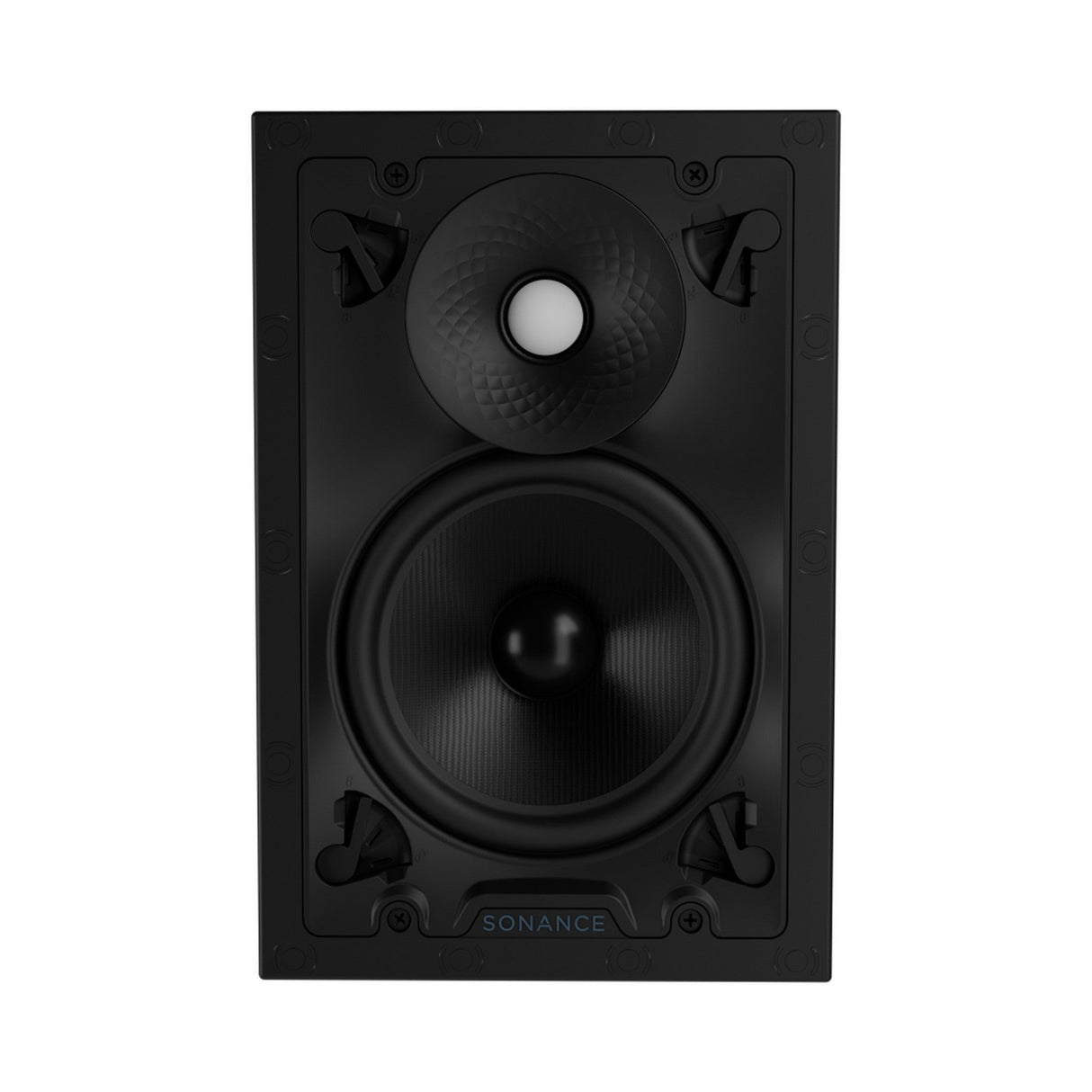 Sonance VX Series 6-Inch Rectangle In-Wall Speaker with White Micro Trim Grille Pair