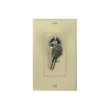 Lowell KL100-DI 100W One-Gang Decorator Wall Plate with Key Switch Ivory