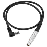 Kondor Blue Right Angle DC Male to LEMO 2-Pin 0B Male Coiled Power Cable for ARRI Teradek