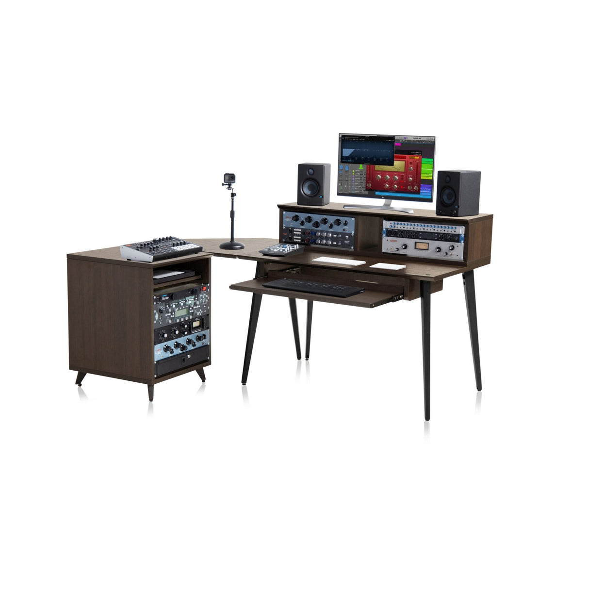 Gator GFW-ELITEDESK-BRN Elite Series Furniture Desk, Walnut Brown Finish