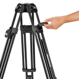 Manfrotto MVK504XTWINFA 504X Fluid Video Head with 645 Fast Twin Aluminum Tripod