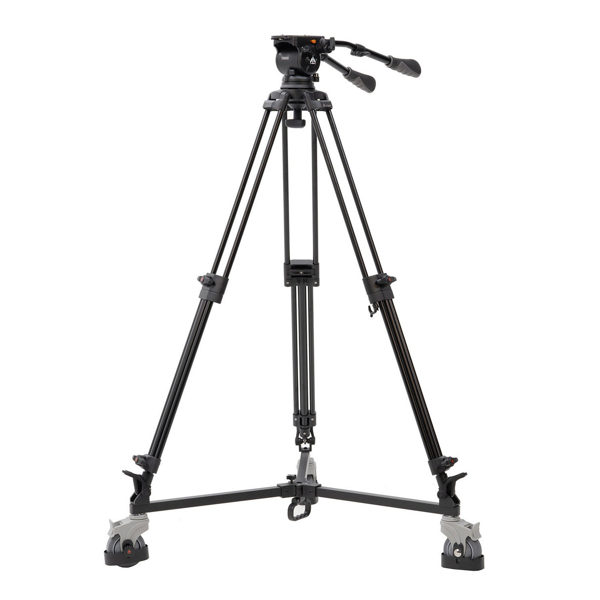 E-Image EI-7100-AAD 2-Stage Aluminum 100mm Fluid Head Tripod Kit with Dolly