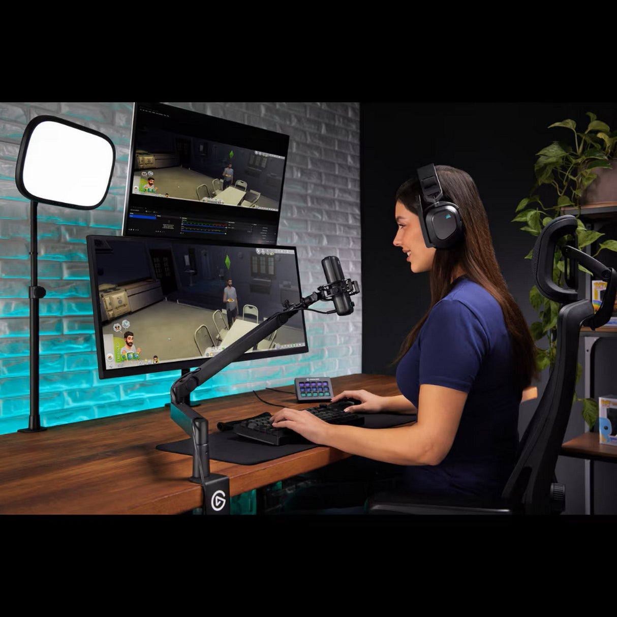 Elgato Key Light Air MK.2 2100-Lumen LED Panel with Desk Mount