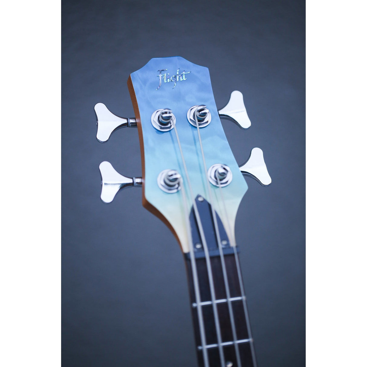 Flight TBL Transparent Blue Solid Body Mini Bass