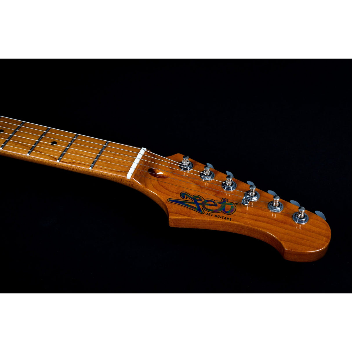 JET Guitars JS 300 BK SSS Basswood Body Electric Guitar with Roasted Maple Neck/Fretboard