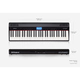 Roland GO-61P keyboard with built-in speakers and controls