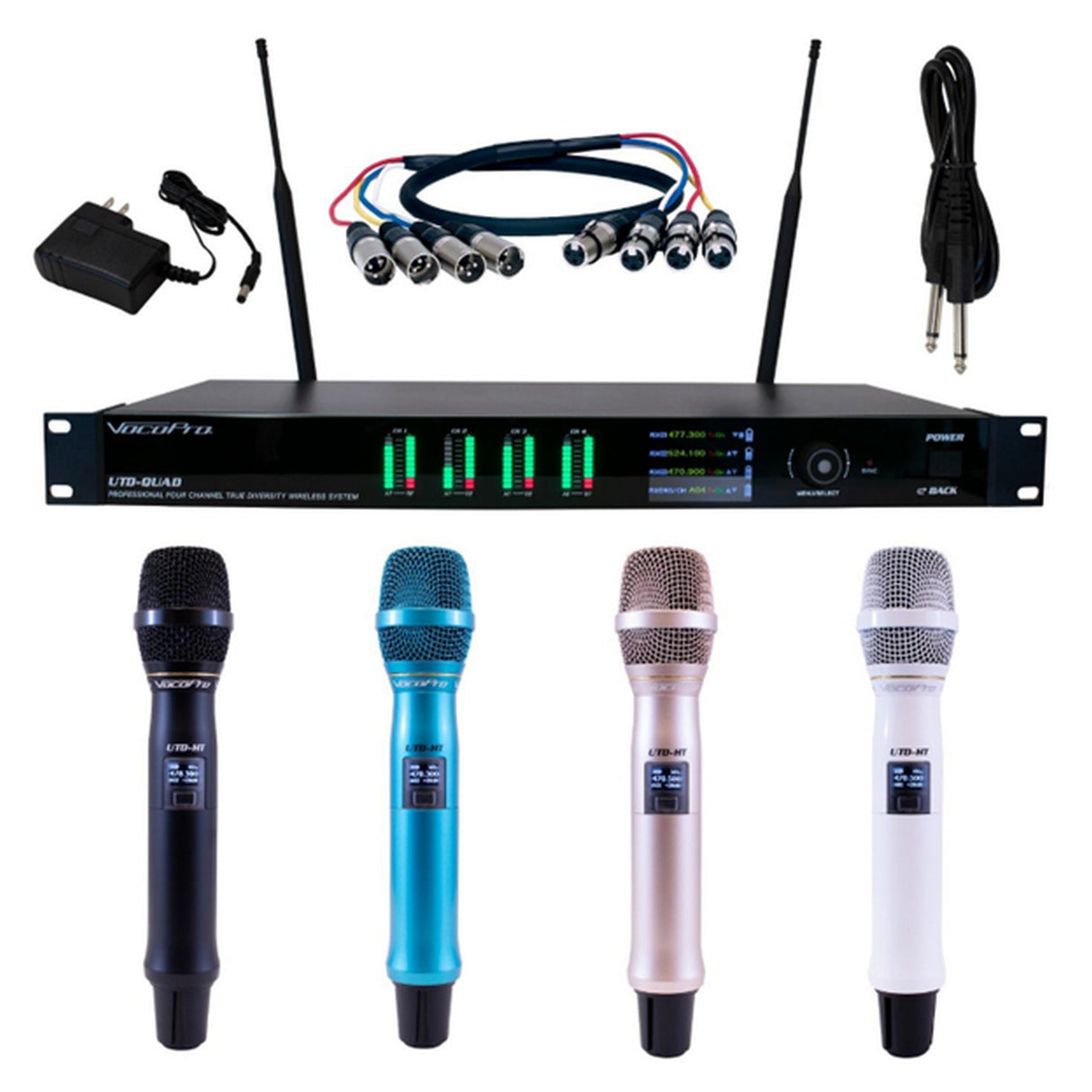VocoPro UTD-QUAD-VIVID Quad Digital Wireless Microphone System