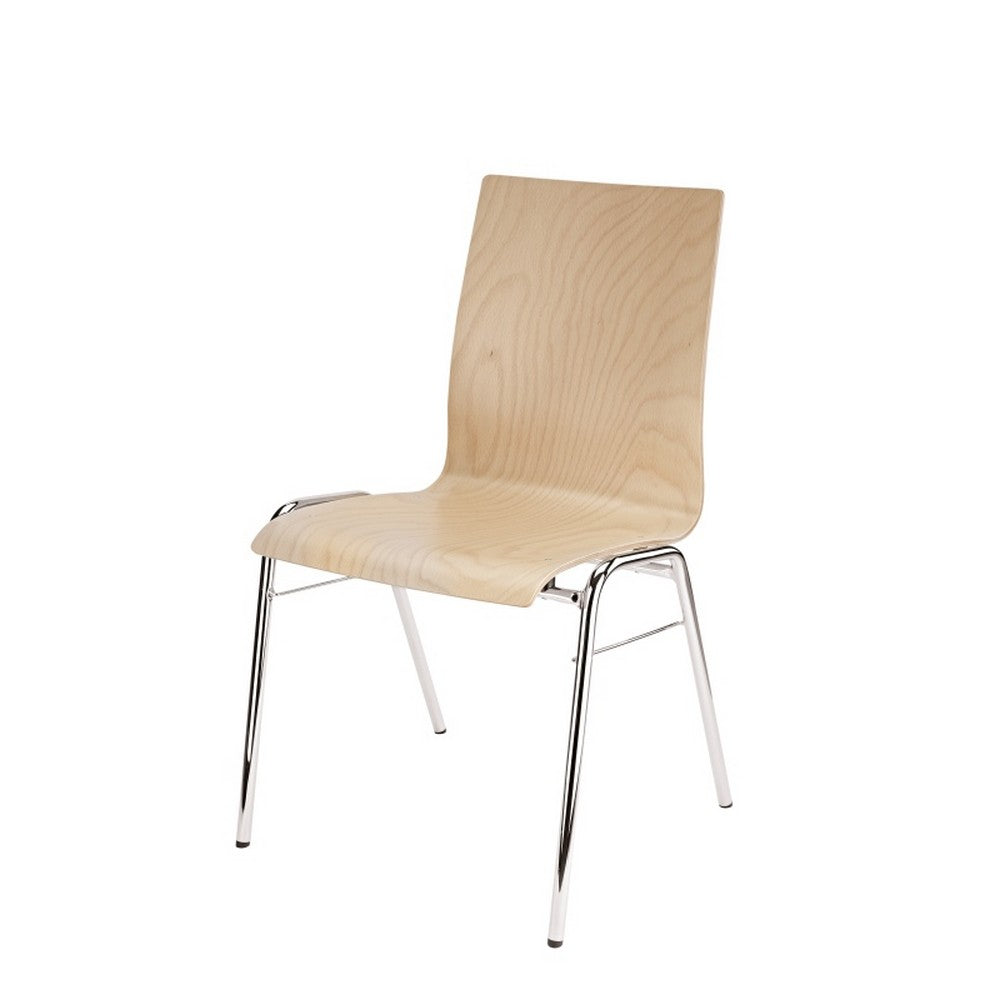 K&M 13400 Stacking Chair, Natural Beech Wood