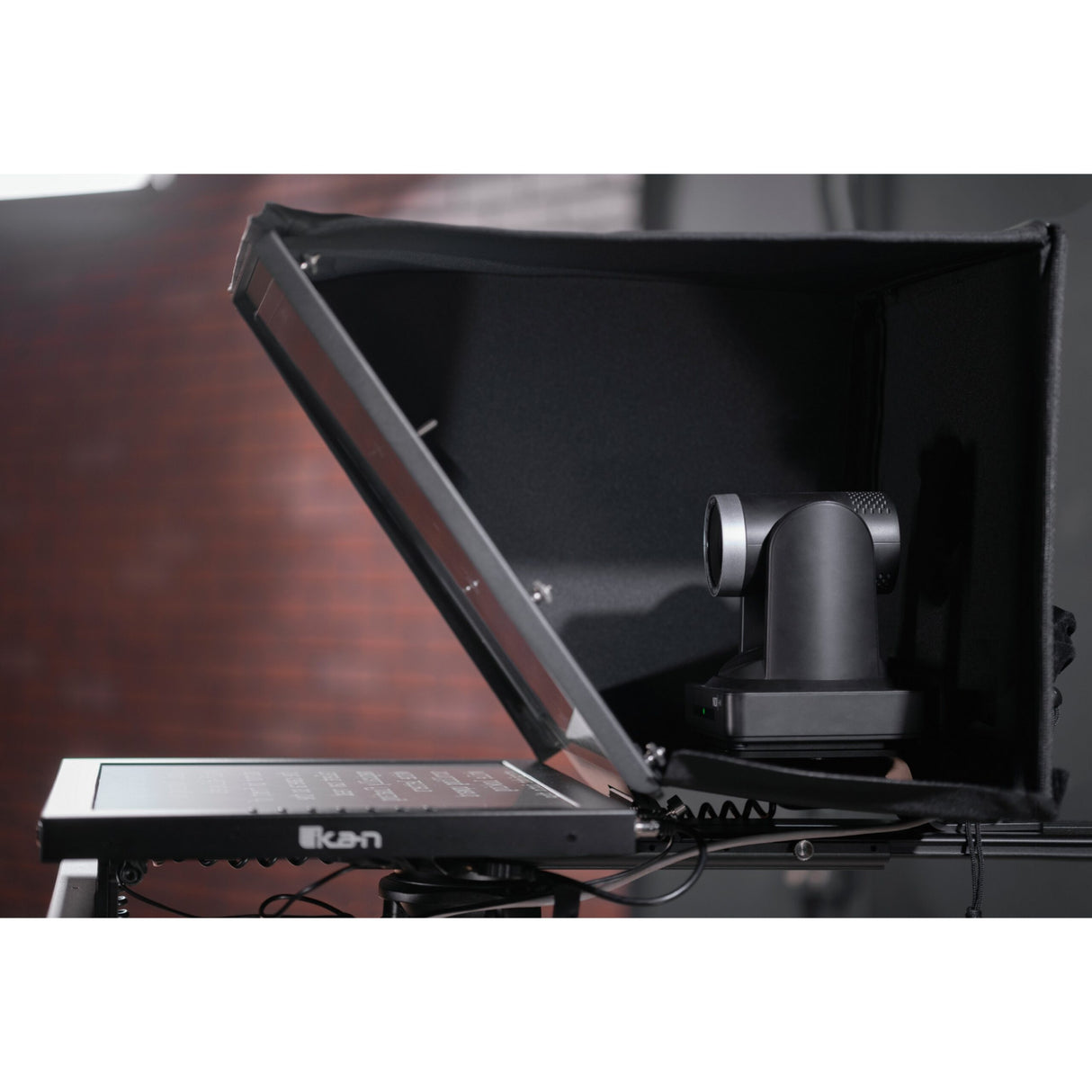 Ikan PT4900S-PTZ-TM-OTTICA 19-Inch SDI High-Bright PTZ-Compatible Teleprompter with Ottica Camera and Talent Monitor
