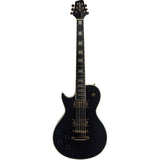Sawtooth ST-H70C-LH-STNBK Heritage 70 Series Left-Handed Maple Top Electric Guitar, Satin Black, No Pickguard
