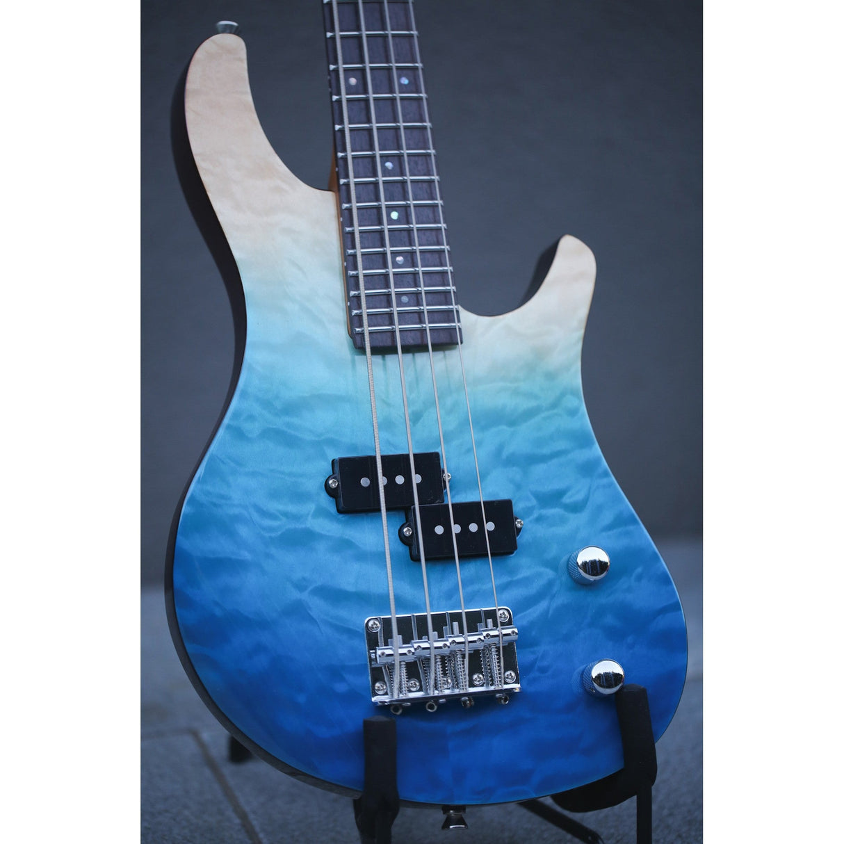 Flight TBL Transparent Blue Solid Body Mini Bass