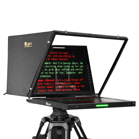 Ikan PT419W-PTZ-MPEDESTAL 19-Inch Widescreen PTZ Teleprompter Motorized Pedestal and Dolly Turnkey