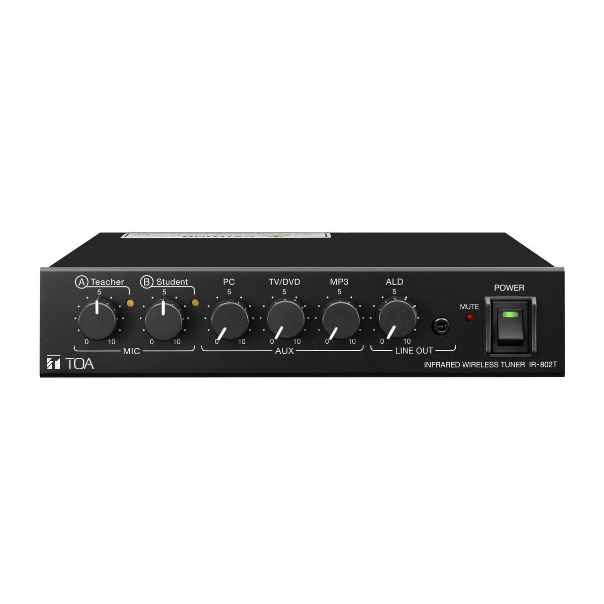 TOA Electronics IR-802TCU 2-Channel Infrared Wireless Tuner with 3 AUX Inputs