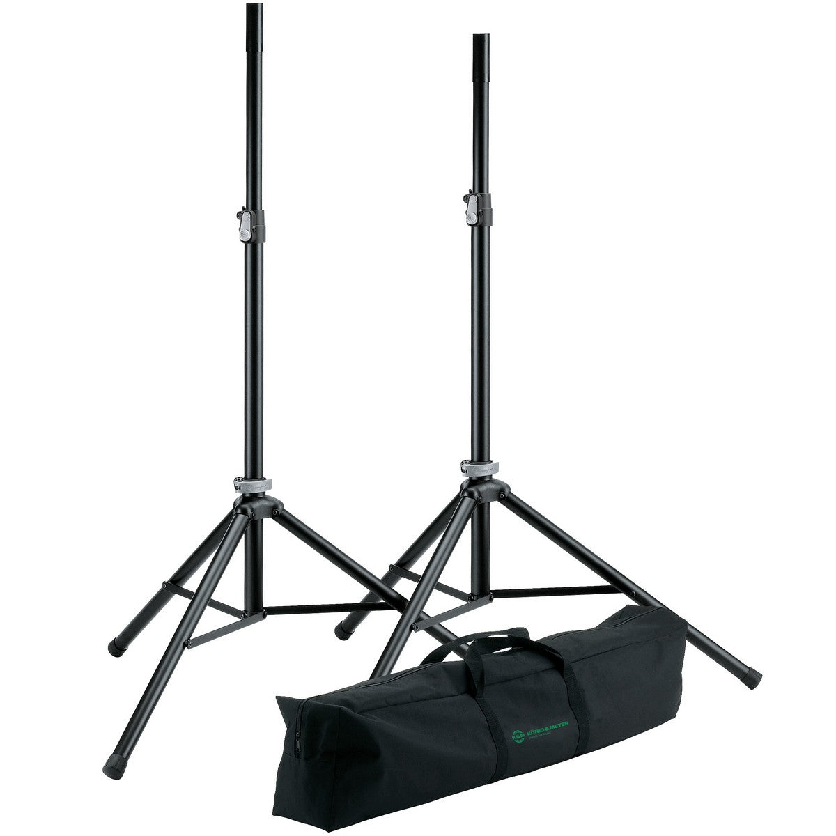 K&M 21449 Two Speaker Stand Package Carry Bag Black