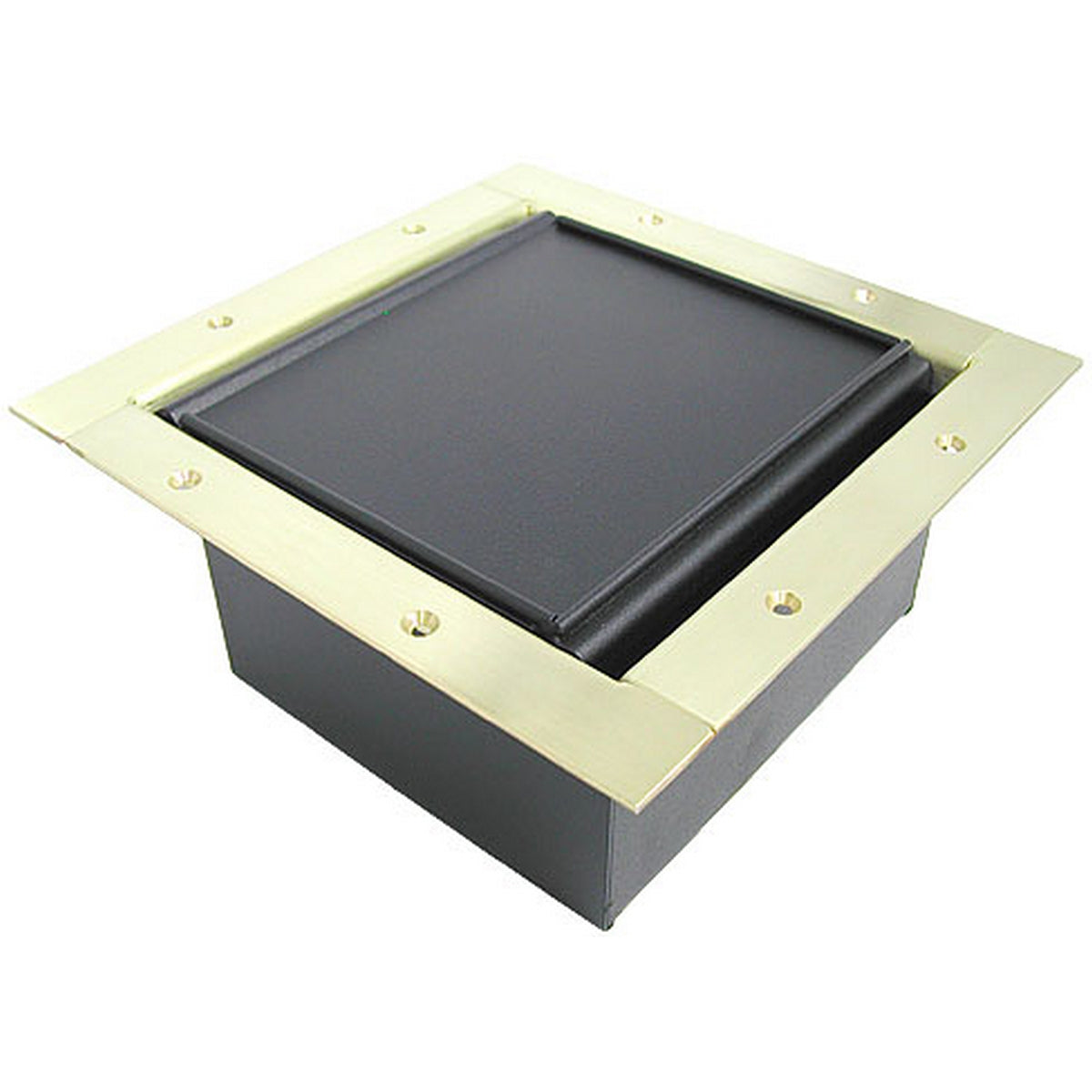 Ace Backstage Co. 222CLBR Full Stage Pocket Carpet Lid Solid Brass Trim Bezel with Brushed Finish