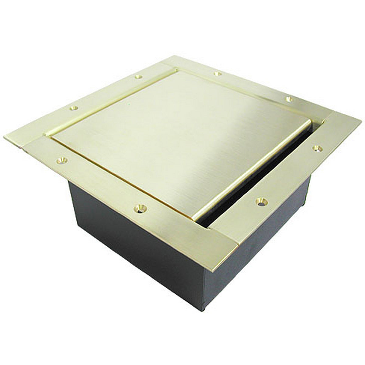 Ace Backstage Co. 222SLBR Full Stage Pocket Standard Solid Brass Lid and Trim Bezel with Brushed Finish