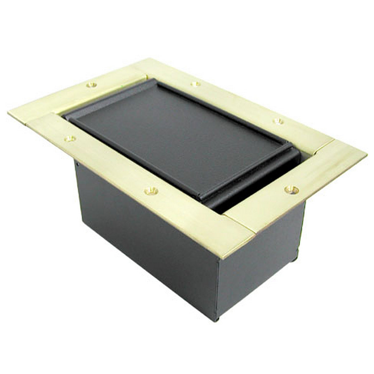 Ace Backstage Co. 223CLBR Half Stage Pocket Carpet Lid Solid Brass Trim Bezel with Brushed Finish