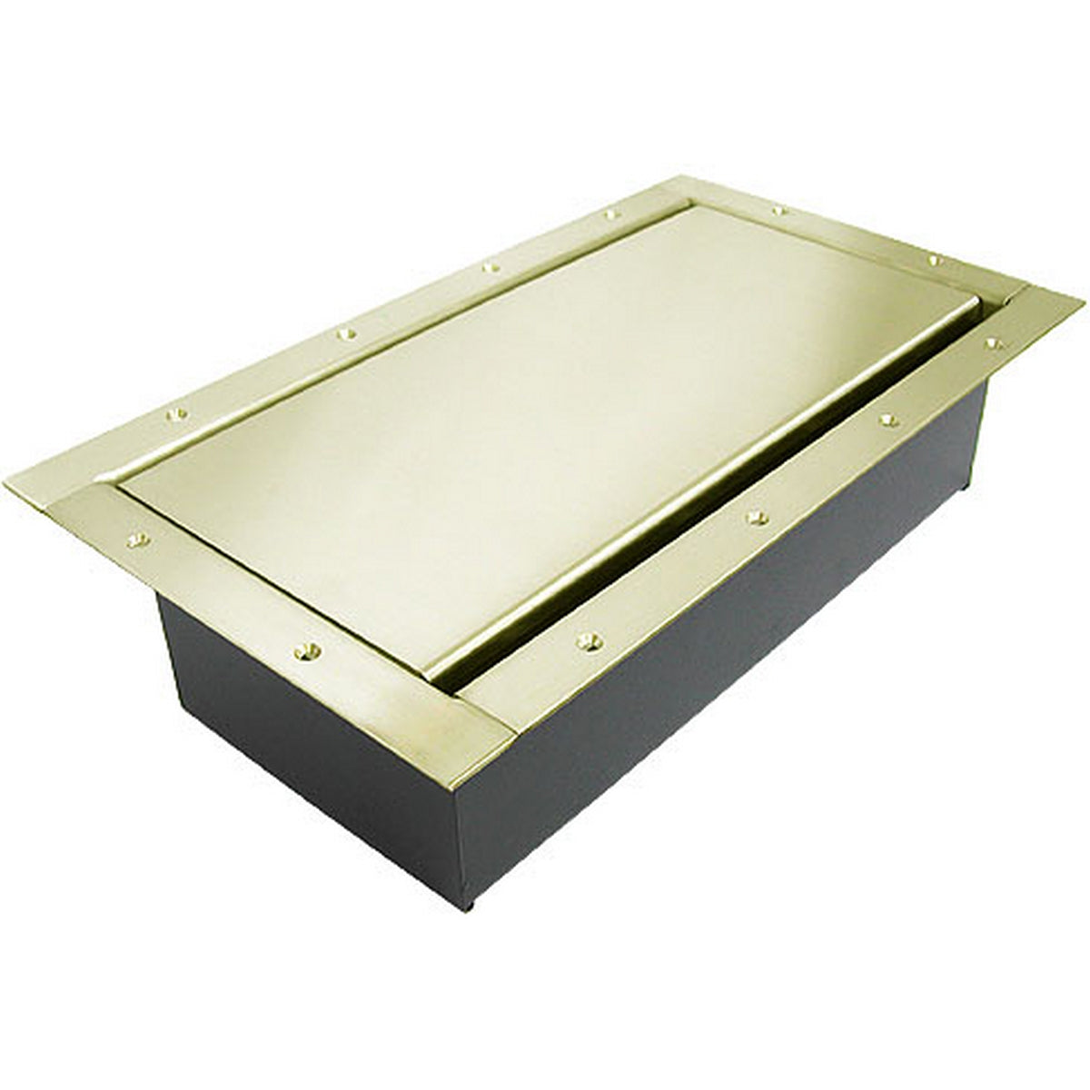 Ace Backstage Co. 224SLBR Double Wide Stage Pocket Standard Solid Brass Lid Trim Bezel with Brushed Finish