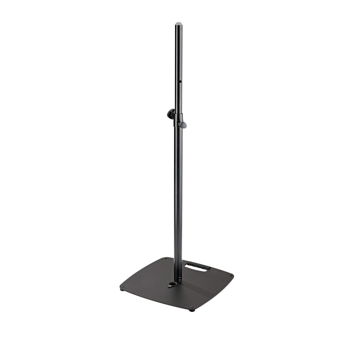 K&M 26734 Spring Loaded Speaker Stand with Flat Base Plate, Black