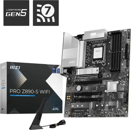 MSI - MSI PRO Z890-S WIFI LGA 1851 ATX Motherboard with Wi-Fi 7 - Z890SWIFI