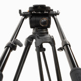 Ikan EG20A2D 2-Stage Aluminum 100mm Fluid Head Tripod and Dolly Kit with Counterbalance