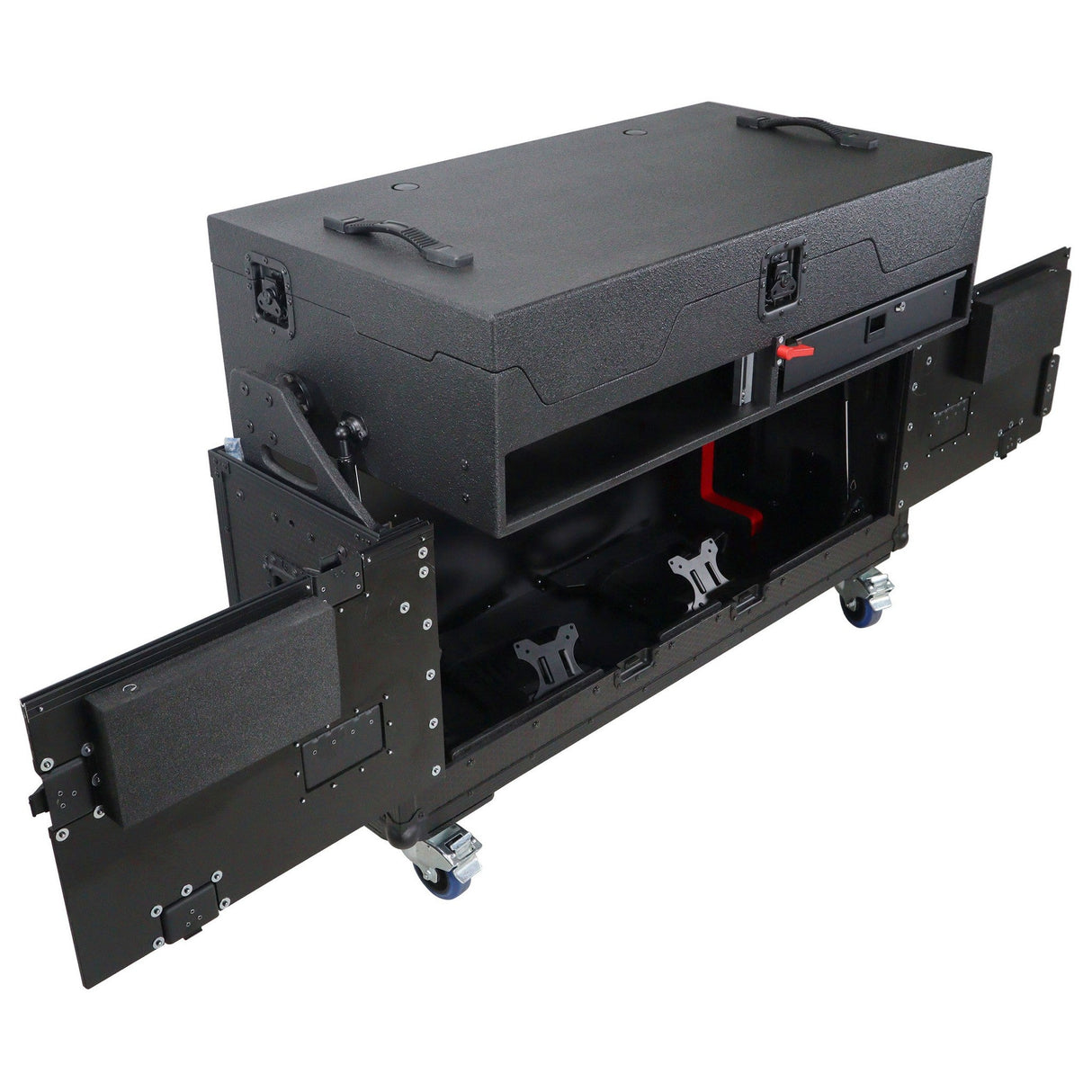 ProX XZF-CDM3K BLK Flip-Ready Easy Retracting Hydraulic Lift Case for Pioneer DJ CDJ-3000 and DJM-900 NXS2 System