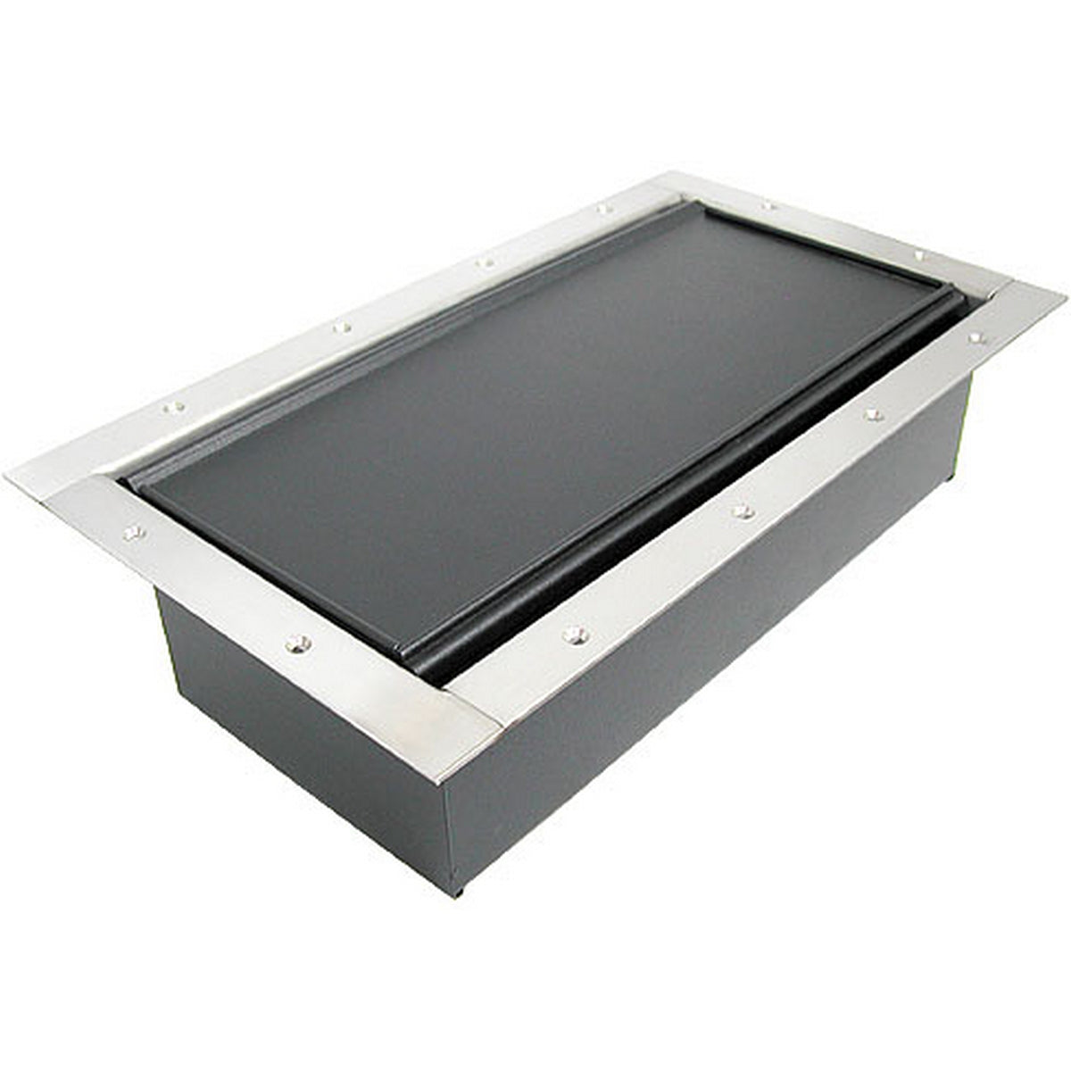 Ace Backstage Co. 324CLSS Double Wide Stage Pocket Carpet Lid Solid Stainless Steel Trim Bezel with Brushed Finish