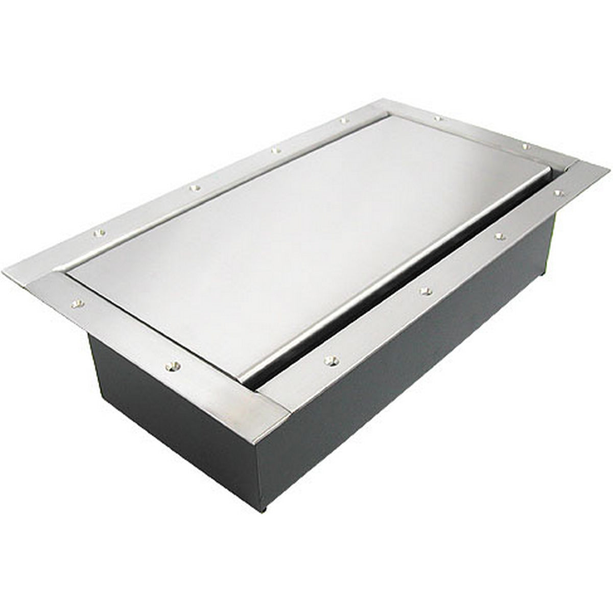 Ace Backstage Co. 324SLSS Double Wide Stage Pocket Standard Solid Stainless Steel Lid Trim Bezel with Brushed Finish