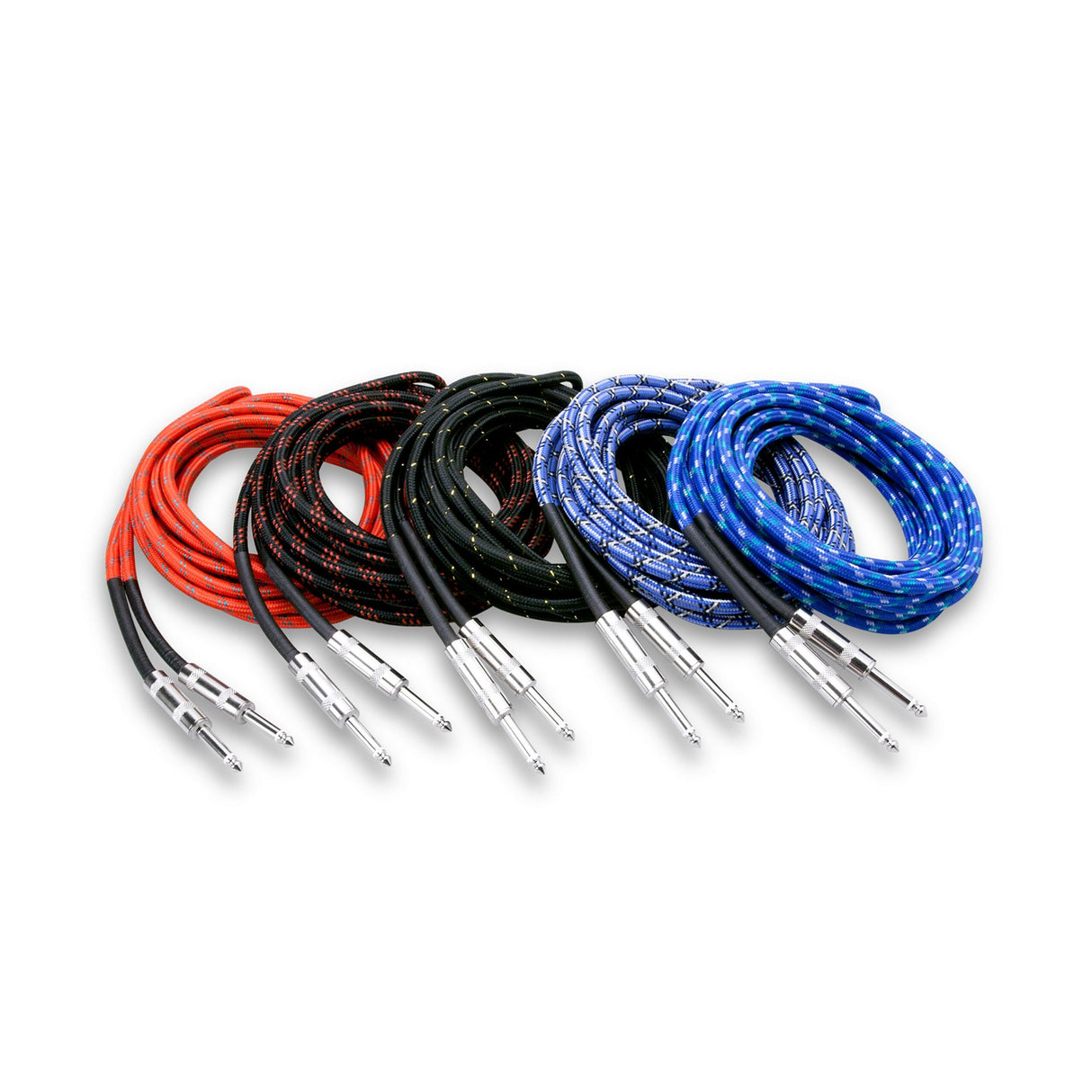 Hosa 3GT-PAK Straight to Same Cloth Guitar Cable, 18 Foot, 10 Pack Assorted