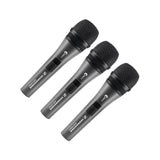 Sennheiser e835-S 3 Pack Cardioid Dynamic Microphones with Clips Carrying Pouches