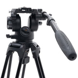 Ikan EG780A2D 2-Stage Aluminum Fluid Head Tripod Kit with Dolly and Adjustable Drag<