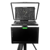 Ikan PT419W-TM-MPEDESTAL 19-Inch Widescreen Teleprompter with Talent Monitor, Motorized Pedestal, and Dolly Turnkey