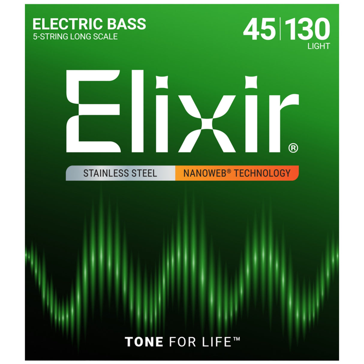 Elixir 14777 Stainless Steel NANOWEB Bass Guitar Strings - 5-String Light (45-130)