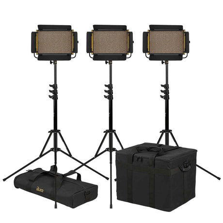 Ikan OYB5-3PT-KIT Onyx Half x 1 Bi-Color 3-Point LED Light Kit