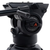 Ikan EG780A2D 2-Stage Aluminum Fluid Head Tripod Kit with Dolly and Adjustable Drag<