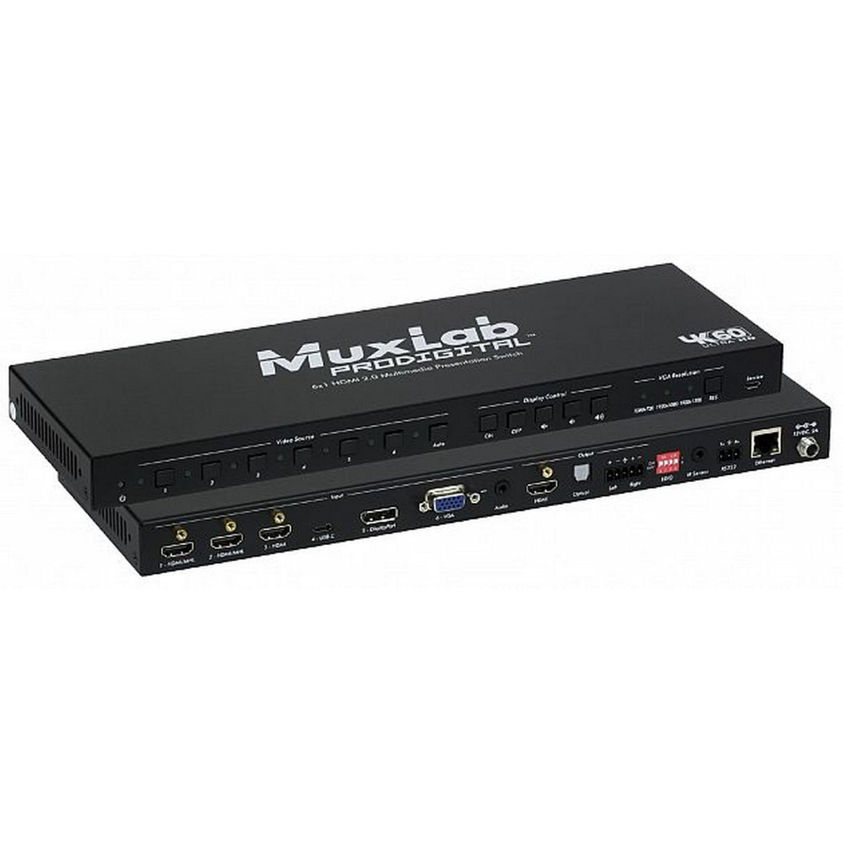 MuxLab 500445 6 x 1 HDMI 2.0 Multimedia Presentation Switch