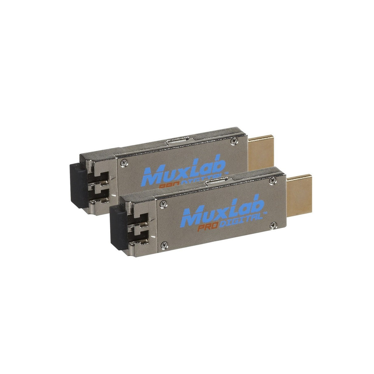 MuxLab Mini HDMI Fiber 4K Extender Kit 500461 | Dual Mini HDMI HDCP Fiber 4K Extender Kit with Micro USB Connector and LC Duplex Connector