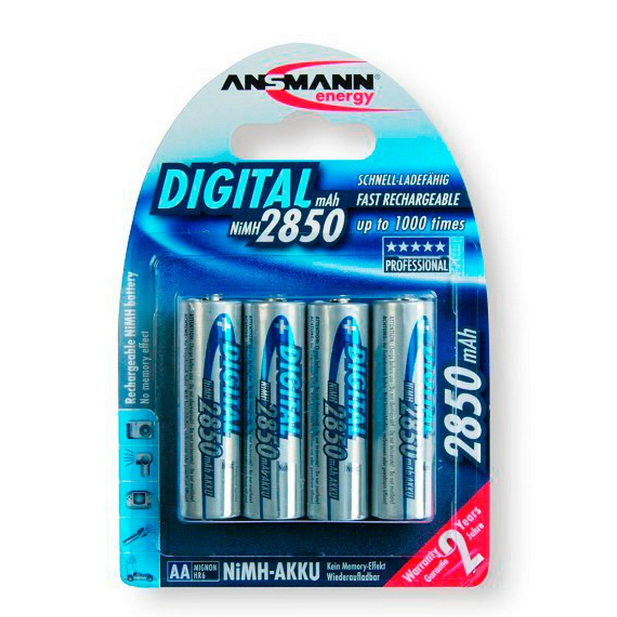 Ansmann 5035092 | Mignon 2850mAH AA Rechargeable Batteries 4 Pack