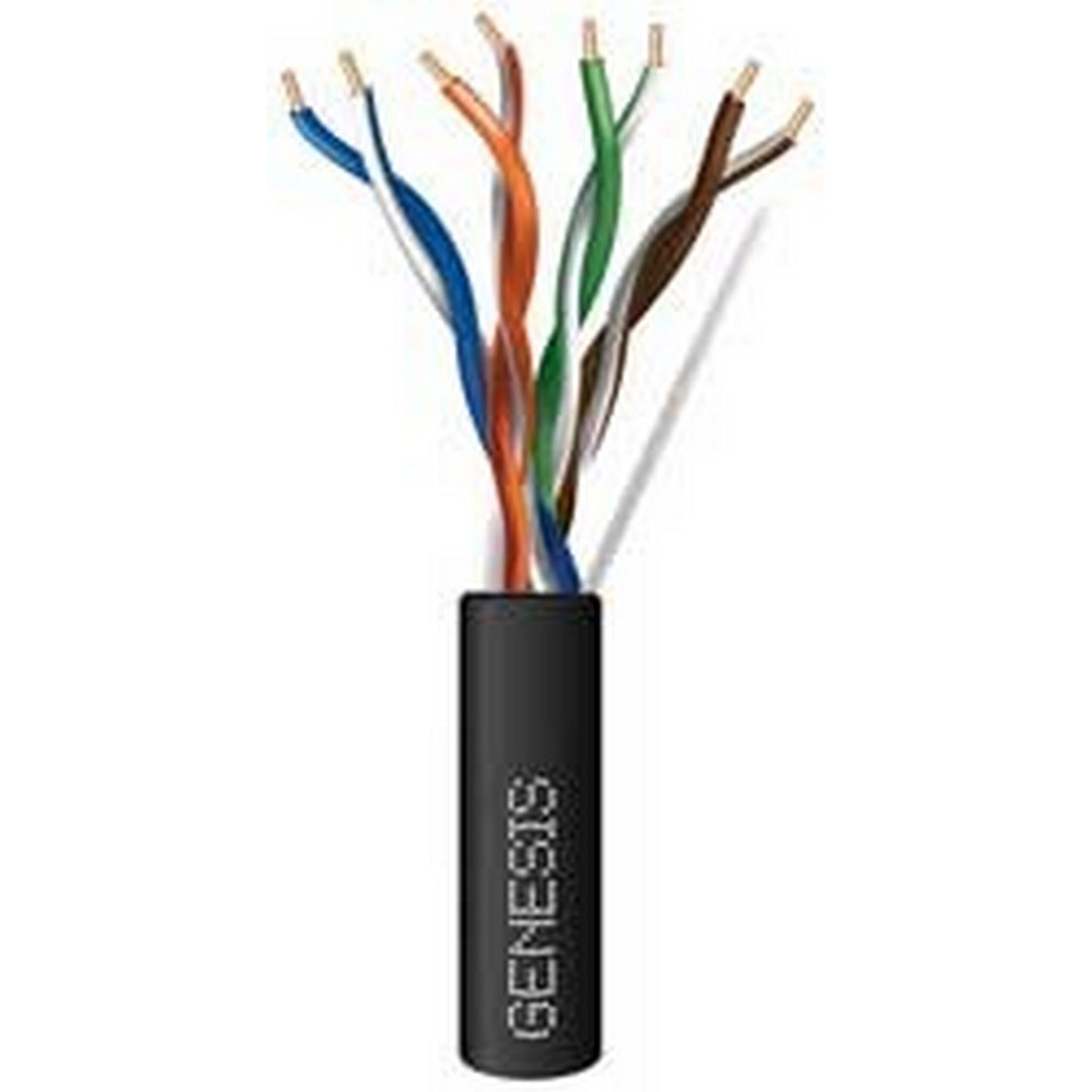 Genesis Cat 5e 24G Riser Cable 1000 Foot Box, Black