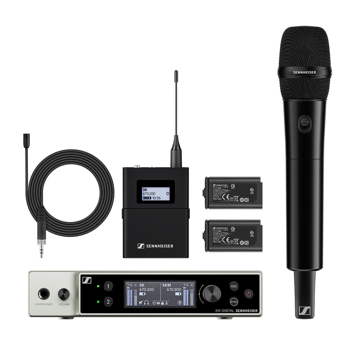 Sennheiser EW-DX MKE 2/835-S SET Wireless Combo Microphone System, Q1-9 470.2-550 MHz