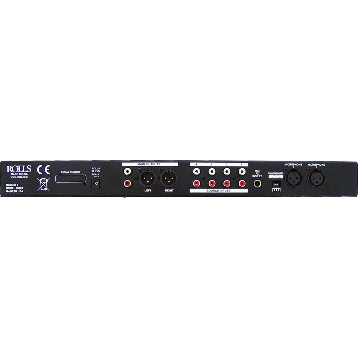 Rolls RM69 Mix Rate 3 Electronic Audio Mixer, 6 Channel