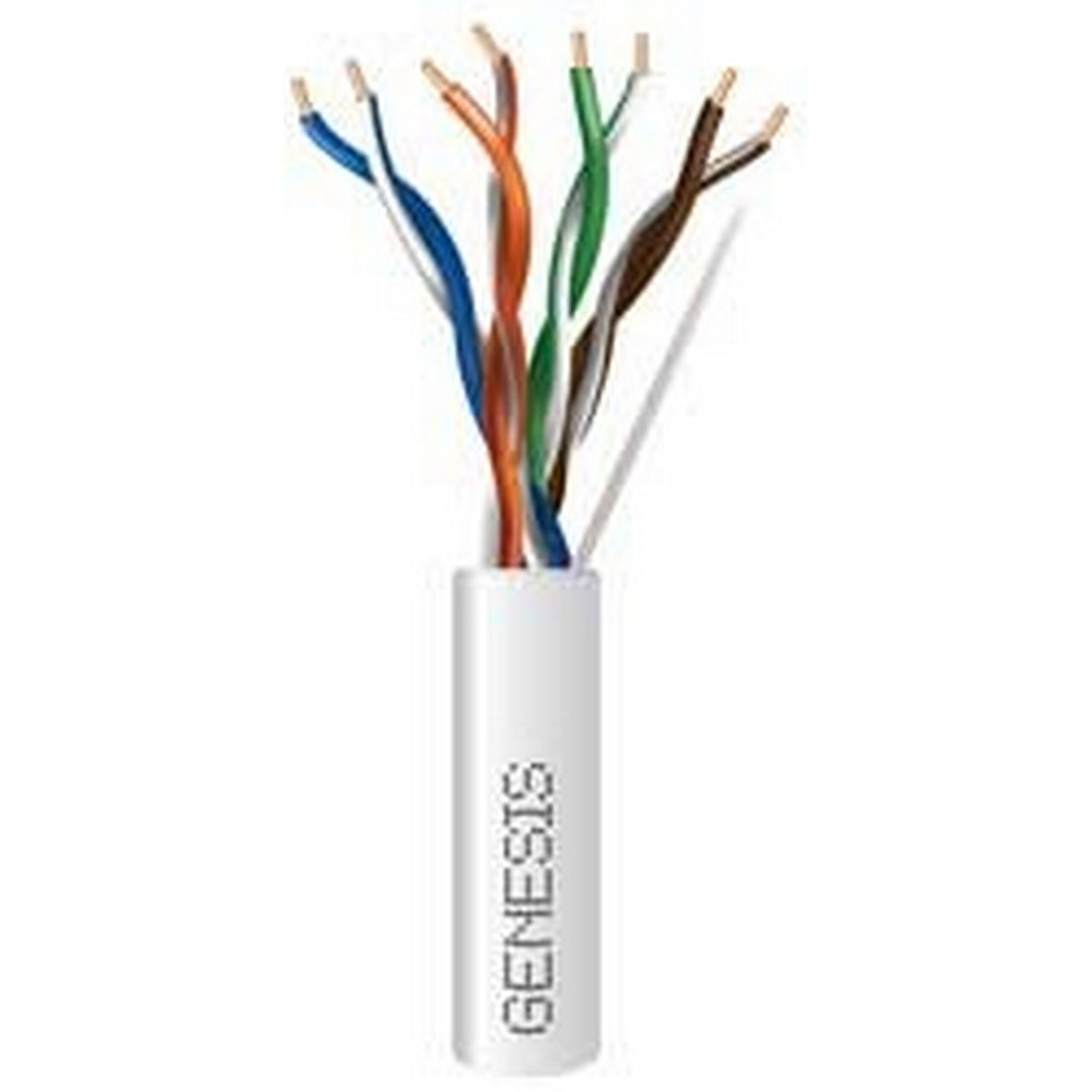 Genesis Cat 6 Plus 23G Plenum Cable 1000 Foot Reel In Box, White
