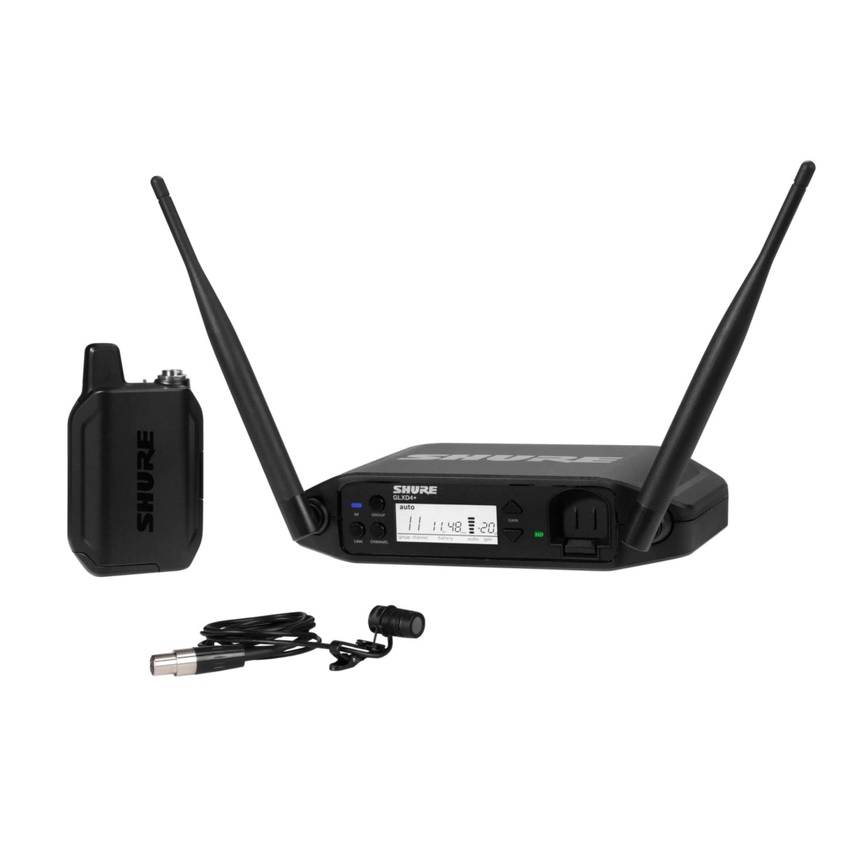 Shure GLXD14+/85 Digital Wireless WL185 Lavalier Presenter System, Z3 2.4, 5.8 GHz