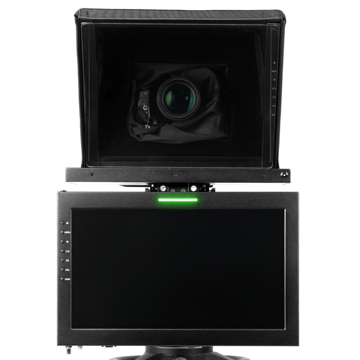 Ikan PT419W-TM-MPEDESTAL 19-Inch Widescreen Teleprompter with Talent Monitor, Motorized Pedestal, and Dolly Turnkey