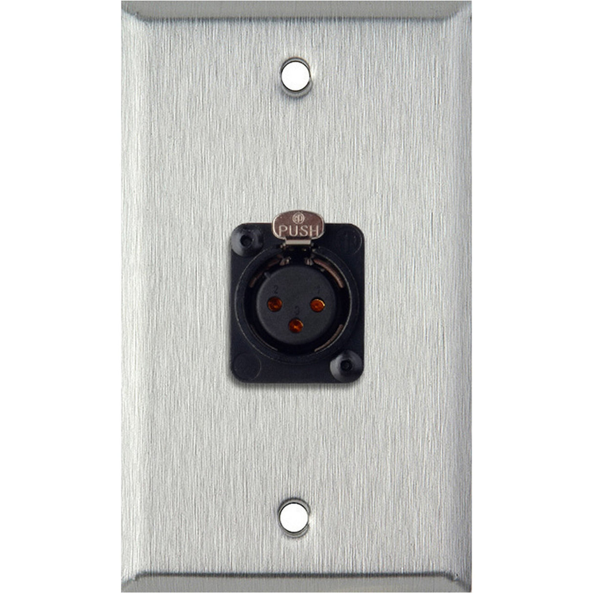 My Custom Shop WPL-1115-TB 1-Gang Stainless Steel Wall Plate, 3-Pin XLR-F