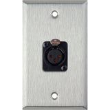 My Custom Shop WPL-1115-TB 1-Gang Stainless Steel Wall Plate 3-Pin XLR-F