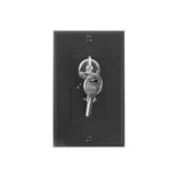 Lowell KL100-DB 100W One-Gang Decorator Wall Plate with Key Switch Black
