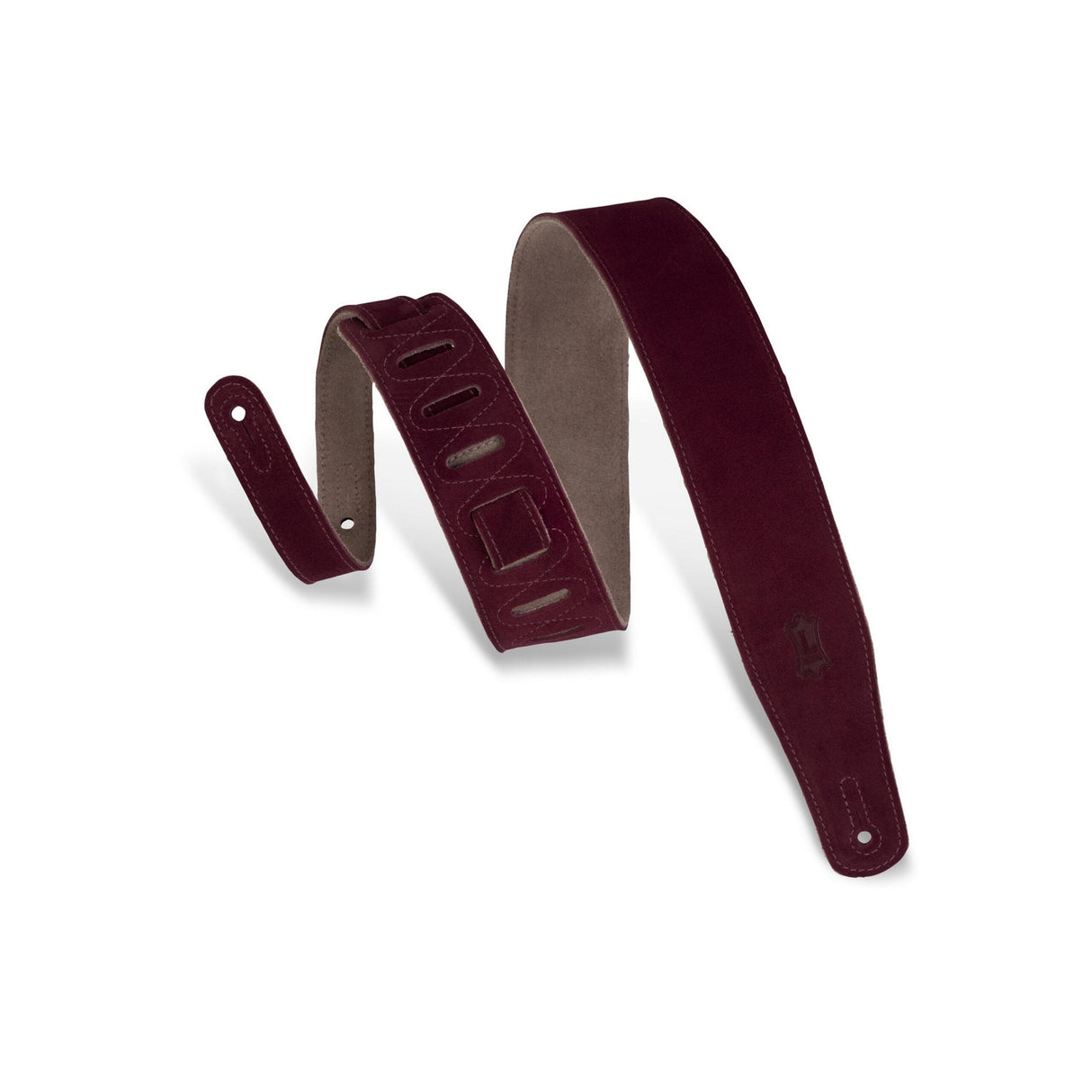 Levy's 2 1/2-Inch Suede Guitar Strap with Suede Backing, Burgundy