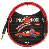 Pig Hog PCH3CA ’Candy Apple Red’ 3ft Right Angled Patch Cables