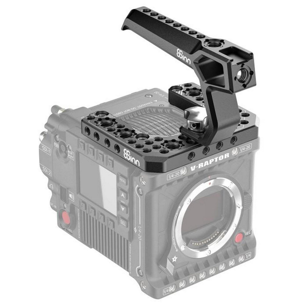 8Sinn 8-TPR-V-R+8-THBRAVEN Top Plate for RED V-Raptor with Black Raven Top Handle